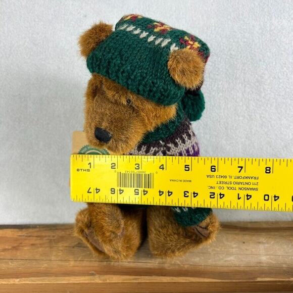 Boyds Bears Plush Bear 11" Knitted Sweater Beanie 1997 Waitsfield 94853 Bearwear - Picture 6 of 10